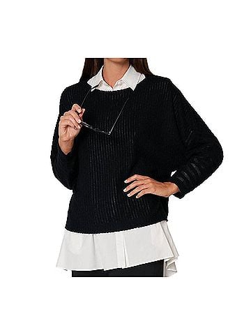 Stella Carakasi Women's Cozy Chic Pullover in Black (view 2)
