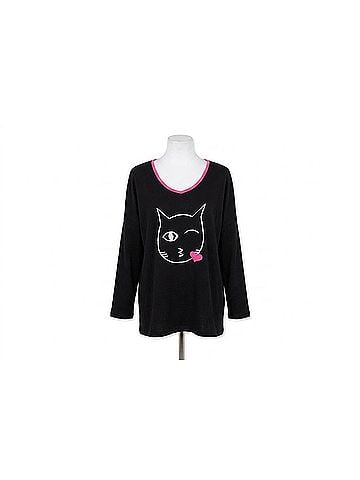 Angel Cat Kiss Graphic Sweater in Black/White (view 1)