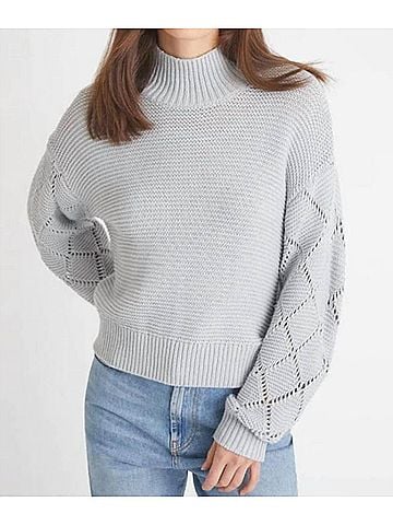 525 America Talia Diamond Stitch Pullover in Iceberg (view 2)