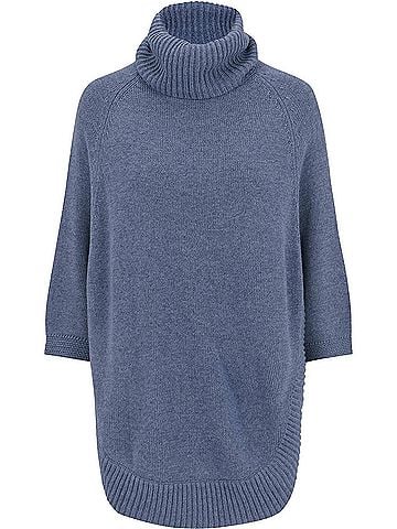 Bishop + Young Casual Clutch Naomi Turtleneck Poncho in Blue (view 1)
