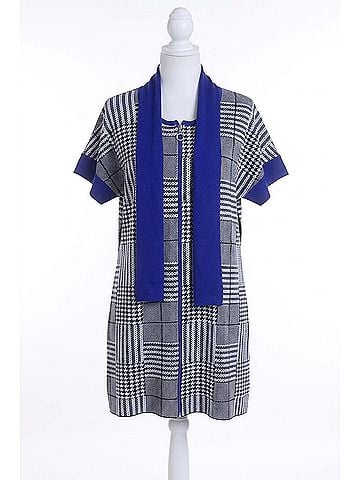 Angel Zip Poncho in Cobalt (view 1)