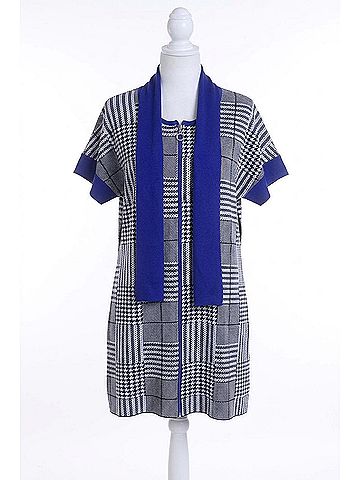 Angel Zip Poncho in Cobalt (view 1)