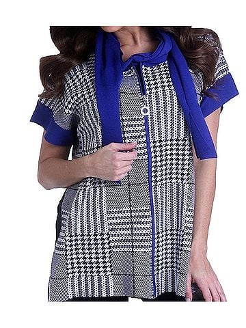 Angel Zip Poncho in Cobalt (view 2)