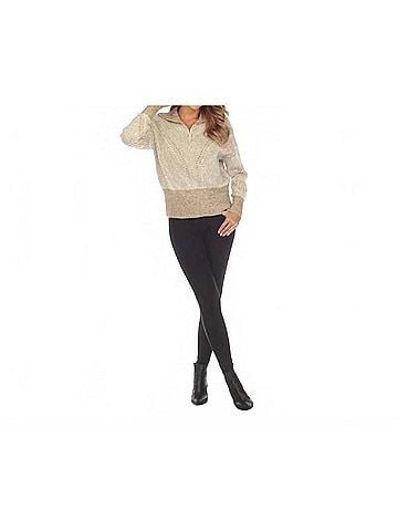 Doe & Rae Leigha Stripe Half Zip in Brown (view 2)