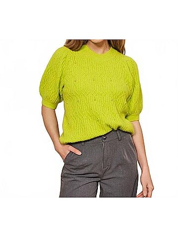 ESQUALO Saffi Pearls Sweater in City Lime (view 2)