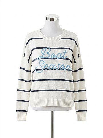 Shiraleah Boat Season Relaxed Fit Sweater in Ecru (view 1)