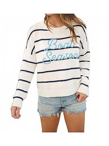 Shiraleah Boat Season Relaxed Fit Sweater in Ecru (view 2)