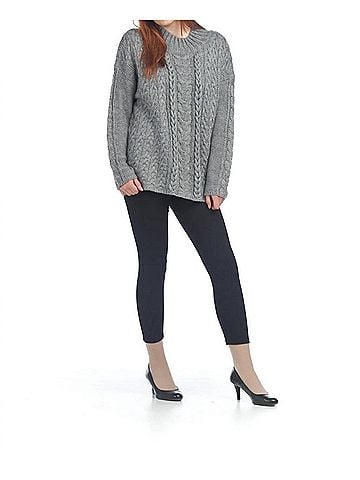 Papillon Mock Neck Sweater in Grey (view 2)
