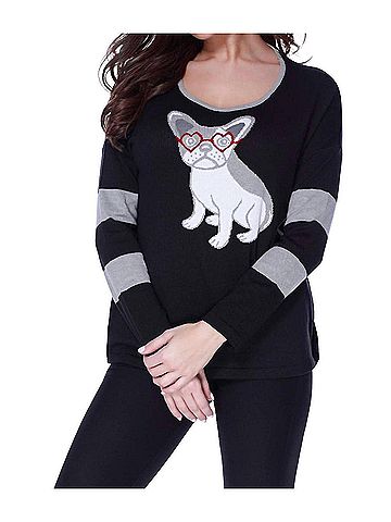 Angel Puppy Eyes Pullover in Black (view 2)