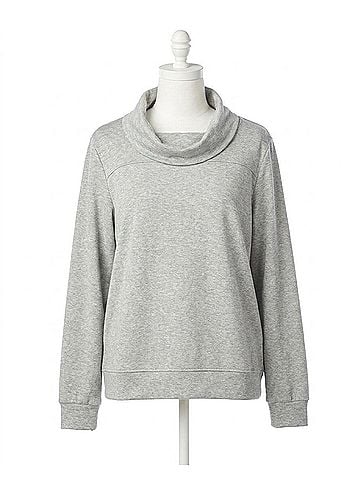 Papillon Oversized Sweater With Ribbed Hem &amp; Cuffs in Grey (view 1)
