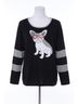 Angel Graphic Multi Color Puppy Eyes Pullover in Black Size XL - photo 1
