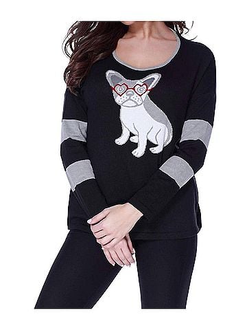 Angel Puppy Eyes Pullover in Black (view 2)