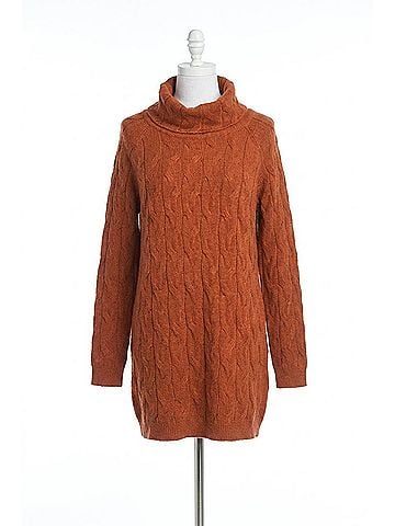 Papillon Cable Knit Sweater in Rust (view 1)