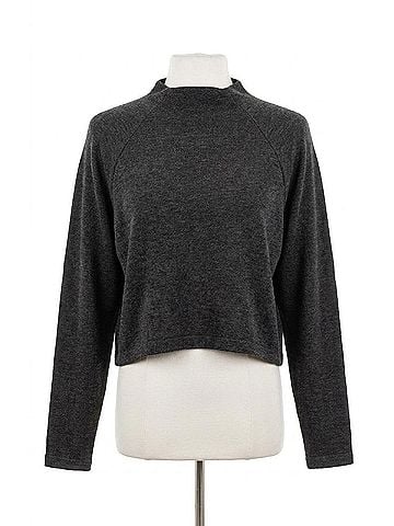 Bobi Long Sleeve Raglan Mockneck Top in Black (view 1)