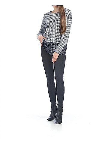 Papillon Polka Dot Long Sleeve Sweater in Grey (view 2)