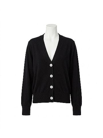 Karen Kane V Neck Sweater Cardigan in Black (view 1)