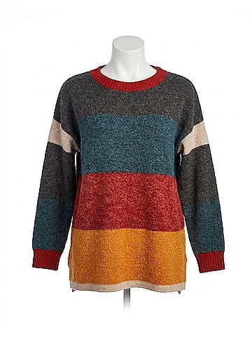 Papillon Color Blocked Crew Sweater in Multi (view 1)