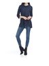 Papillon Solid Blue Waffle Crossover Top in Navy Size XL - photo 2