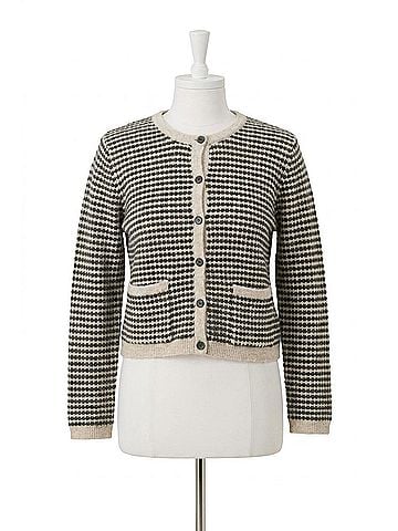 KAFFE Kaellery Button Round Neck Cardigan in Neutral (view 1)