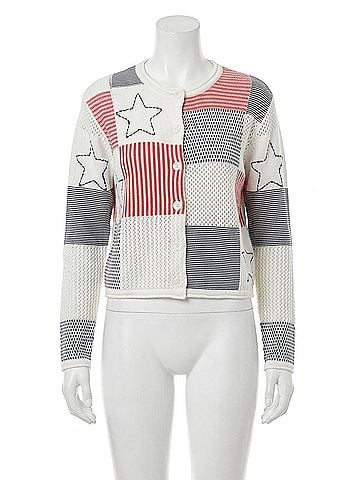 Central Park West Ralph Quilt Patchwork Cardigan in Multi (view 1)