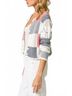 Central Park West White Ralph Quilt Patchwork Cardigan in Multi Size M - photo 3