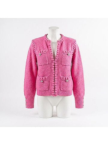 Ivy Jane Pearl Edge Cardigan in Hot Pink (view 1)