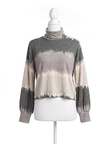 Papillon Tie Dye Stripe Turtleneck Sweater in Grey (view 1)