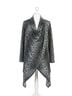 Papillon Animal Print Gray Leopard Print Crossover Drape Cardigan in Grey Size XL - photo 1
