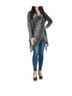 Papillon Animal Print Gray Leopard Print Crossover Drape Cardigan in Grey Size XL - photo 2