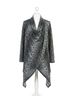 Papillon Animal Print Gray Leopard Print Crossover Drape Cardigan in Grey Size XXL - photo 1