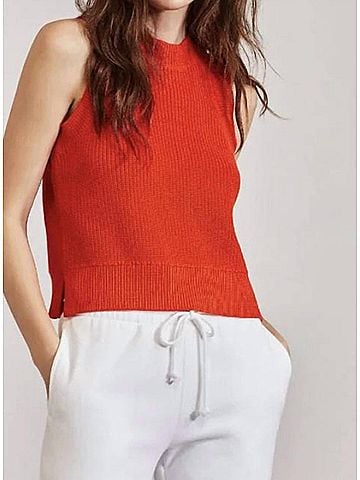 525 America High Crew Neck Top in Papaya (view 2)