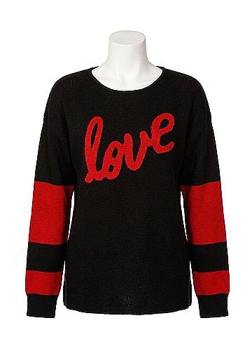 Angel Love Scoop Neck Pullover in Black/Fire (view 1)