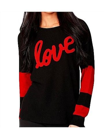 Angel Love Scoop Neck Pullover in Black/Fire (view 2)