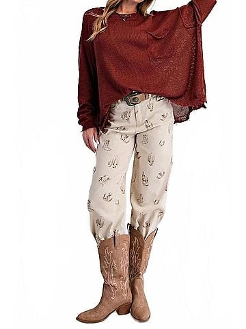 Easel Knitted Sweater in Mahogany (view 2)