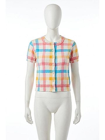 ANNIEWEAR Sweet Pastel Check Cardigan in Multi (view 1)