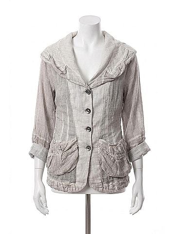 Angel Oil Wash Hooded Button-Up Cardigan in Sand (view 1)