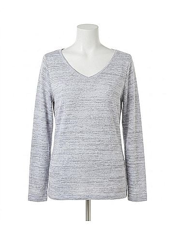 French Kyss V-Neck Sweater in Slate (view 1)