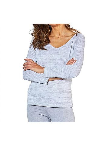 French Kyss V-Neck Sweater in Slate (view 2)