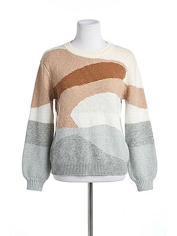 Papillon Abstract Scenic Knit Sweater in Multi (view 1)