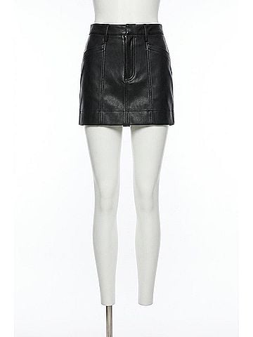 Pistola Tera High Rise Mini Skirt in Slate Black (view 1)