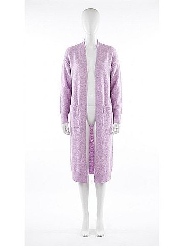 John & Jenn Renn Long Open Knit Cardigan in Purple Rhapsody (view 1)