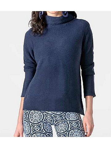 Gretchen Scott Designs Knit Knit Turtleneck Sweater in Navy (view 2)