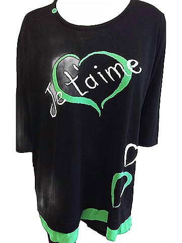 Angel Je'taime Sweater in Black/Green (view 2)