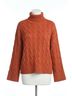 Papillon Solid Red Cable Knit Oversized Cropped Sweater in Rust Size XL - photo 1