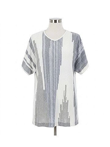 Stella Carakasi Instant Chic Sweater in Medium Gray/Soft White (view 1)