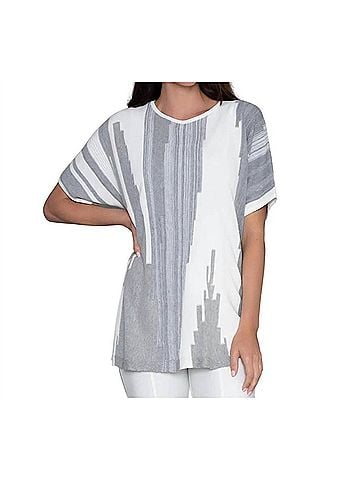 Stella Carakasi Instant Chic Sweater in Medium Gray/Soft White (view 2)