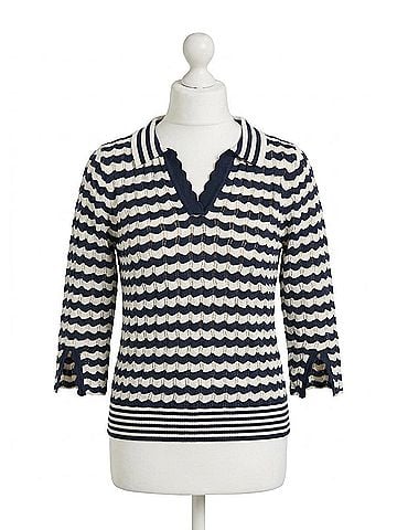FDJ Polo Sweater in Navy (view 1)