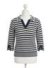 FDJ Stripes Blue Polo Sweater in Navy Size XL - photo 1