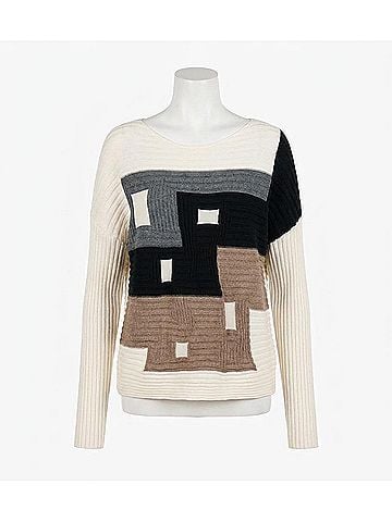 Stella Carakasi Women's Spotlight Sweater in Ivory Color Block (view 1)