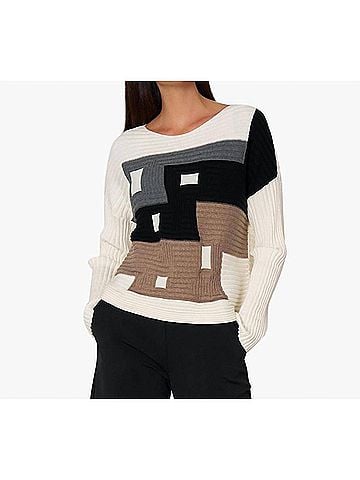 Stella Carakasi Women's Spotlight Sweater in Ivory Color Block (view 2)